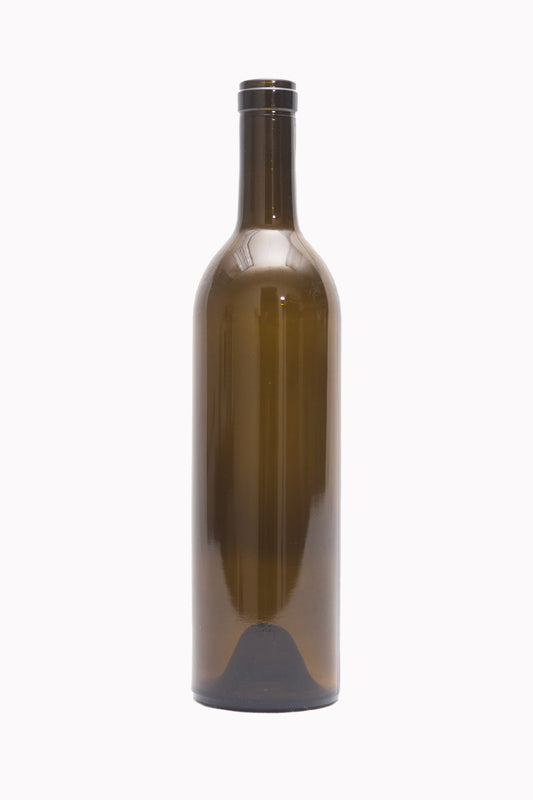 This is W227 AG, also known as Silvia, California Bottles’ premier Antique Green Bordeaux (Claret) bottle.