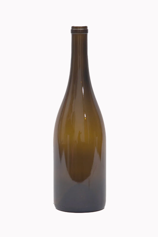 Wide Bottom Burgundy bottle in antique green