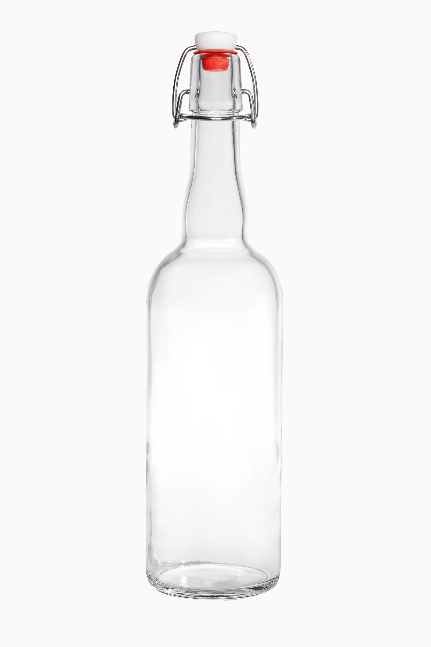 750ml Flint (Clear) Refillable Belgian Swing Top Bottles, Case of 12 *Closures Sold Separately*