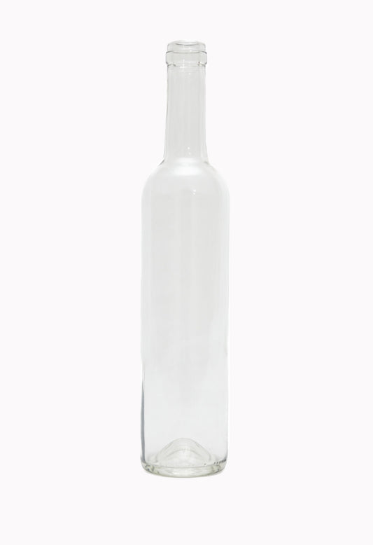 This is YH500 FL, also known as Felicia, California Bottles’ flagship 500ml Flint Bordeaux (Claret) bottle.