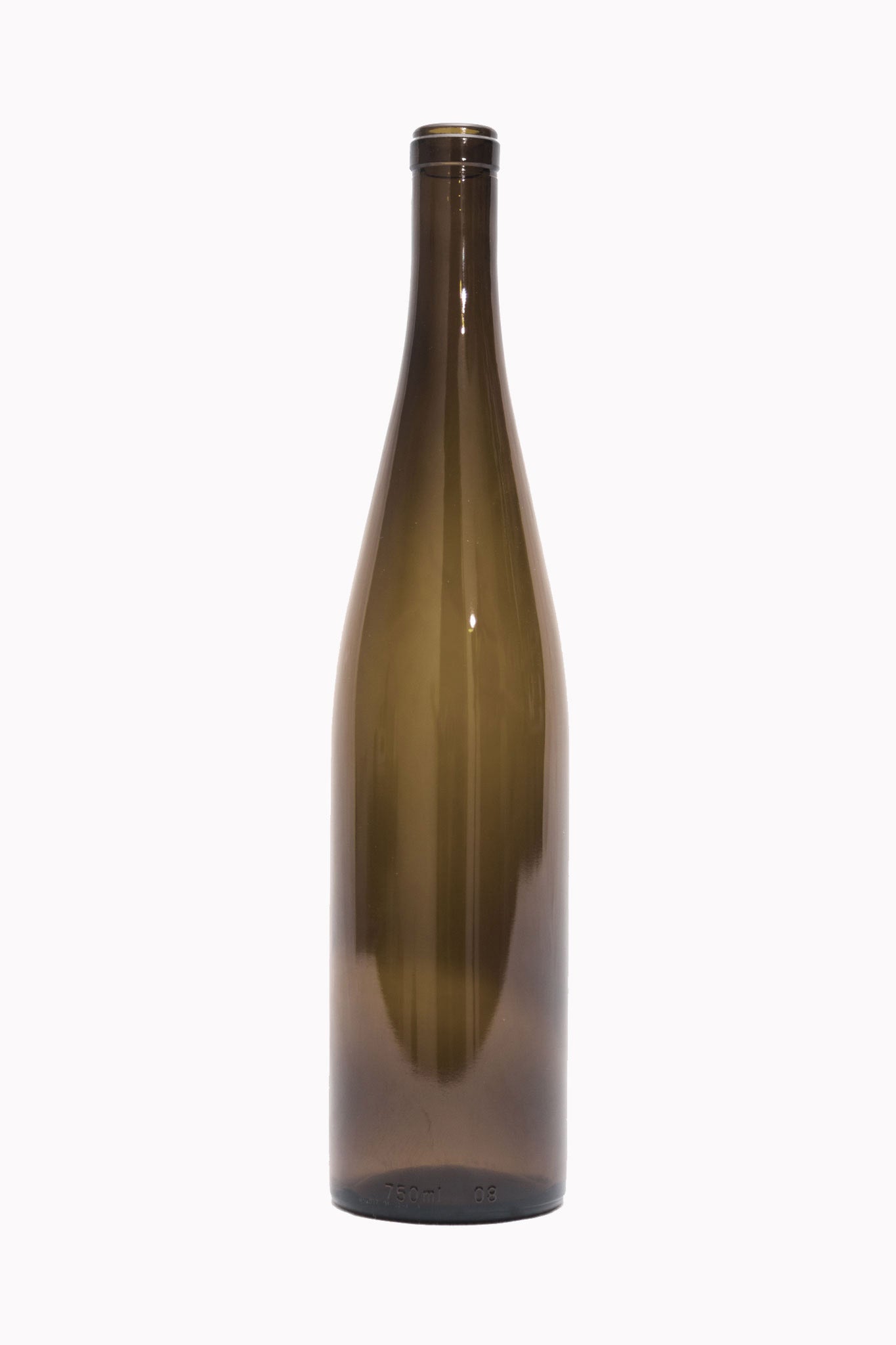 This is 1011 AG, also known as Vittoria, California Bottles’ distinctive Hock bottle in Antique Green.