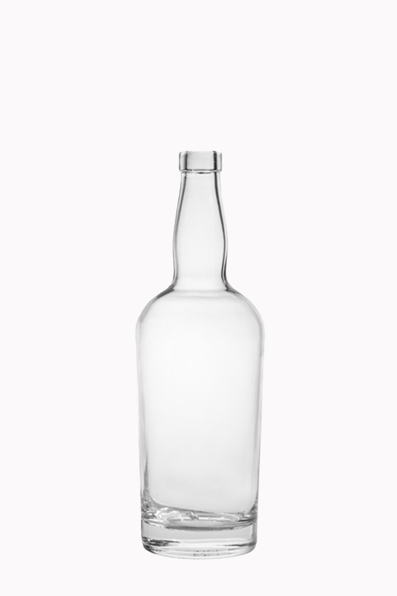 750ml Premium Flint (Clear) Tapered Spirits Bottles, Bar Top Finish, Case of 6