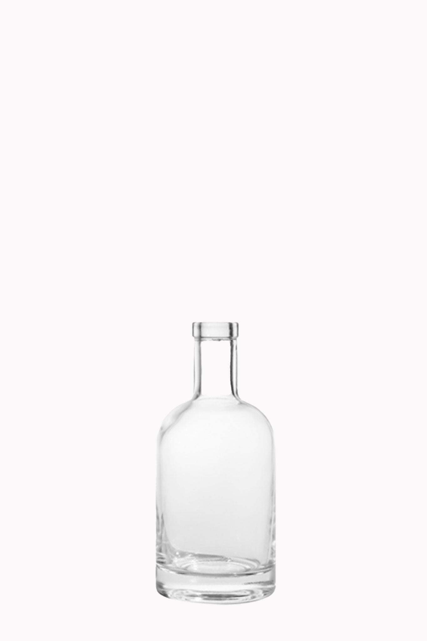 375ml Premium Flint (Clear) Round Spirits Bottles, Bar Top Finish, Case of 12